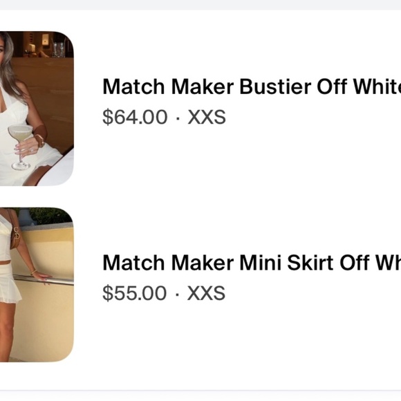 White Fox Boutique Match Maker Bustier & Mini Skirt SET - Picture 5 of 8